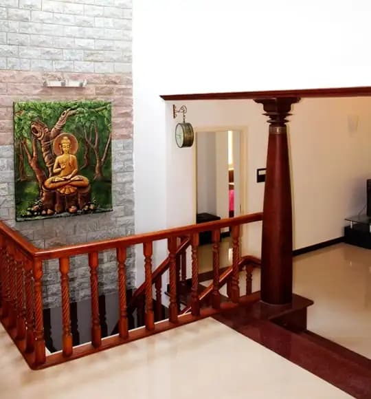 The bungalow surrounded by greenery